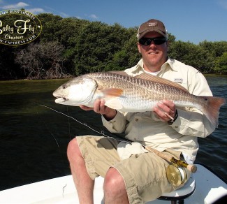 Fly fishing Tampa Bay redfish with Salty Fly Charters.