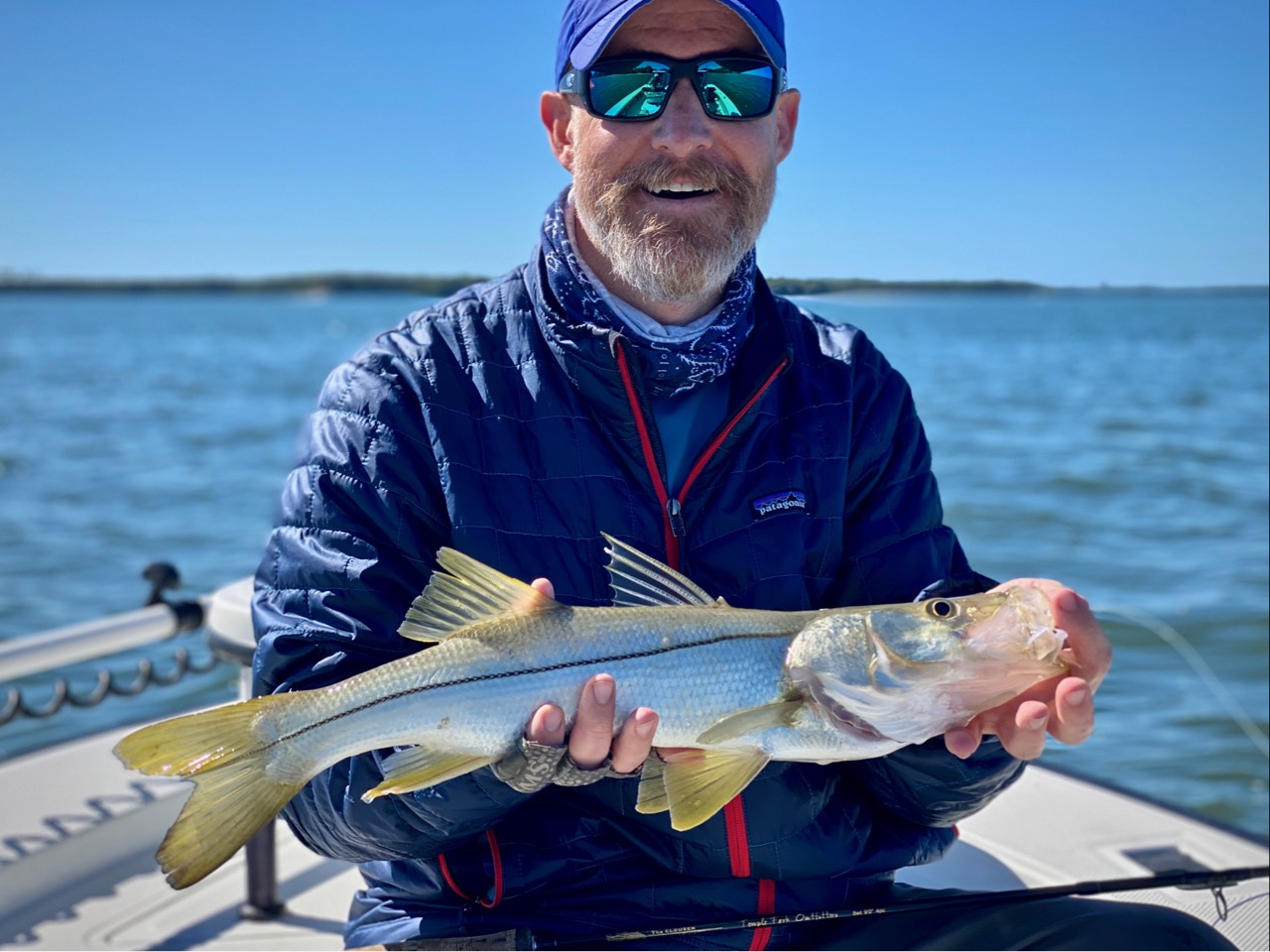 Matt Albright fly fishing for Snook with Capt. Russ Shirley.